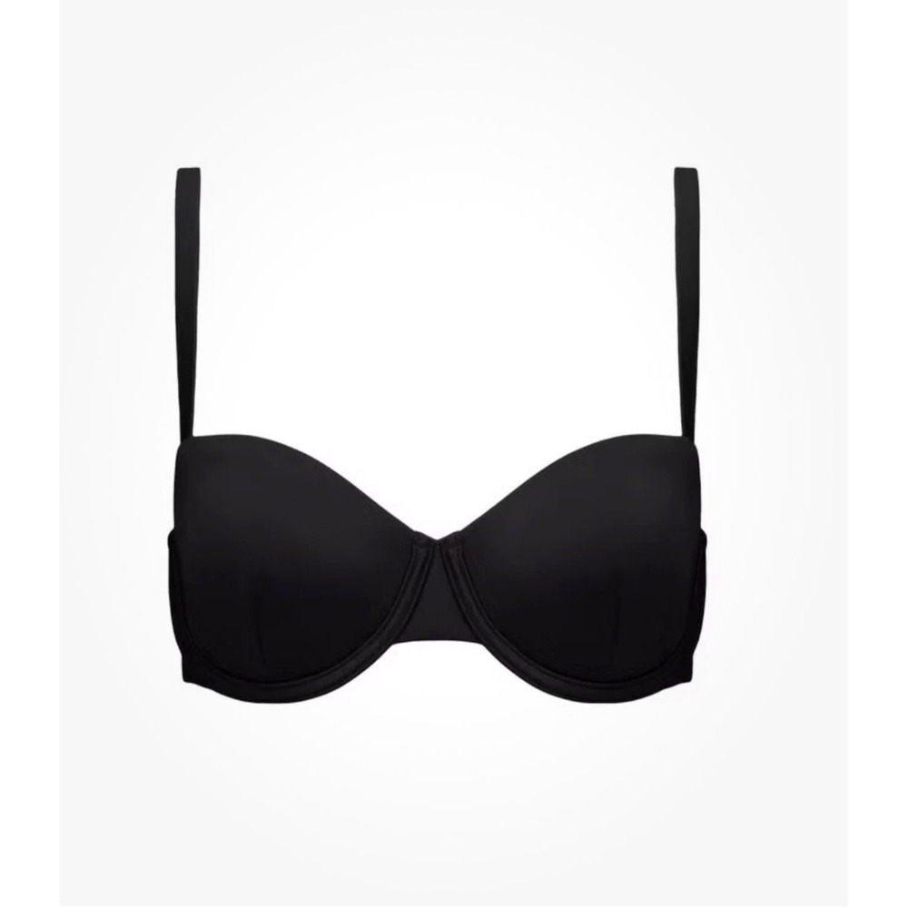 CUUP The Balconette Bikini Top Black Underwire Unlined Size 8